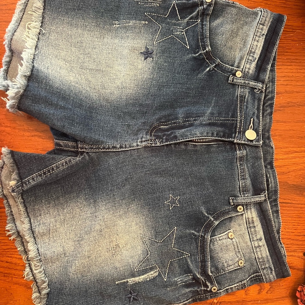 Women's Blue Jean Shorts with Star Embroidery NWOT Size XL